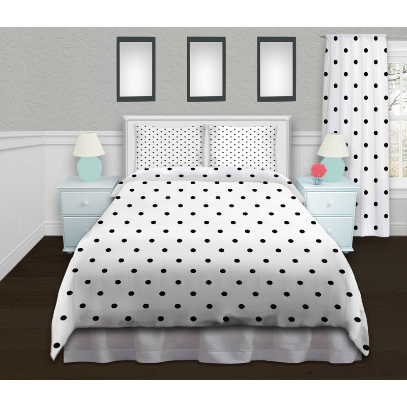 Polka Dots White Black CLH0510279B Bedding Sets