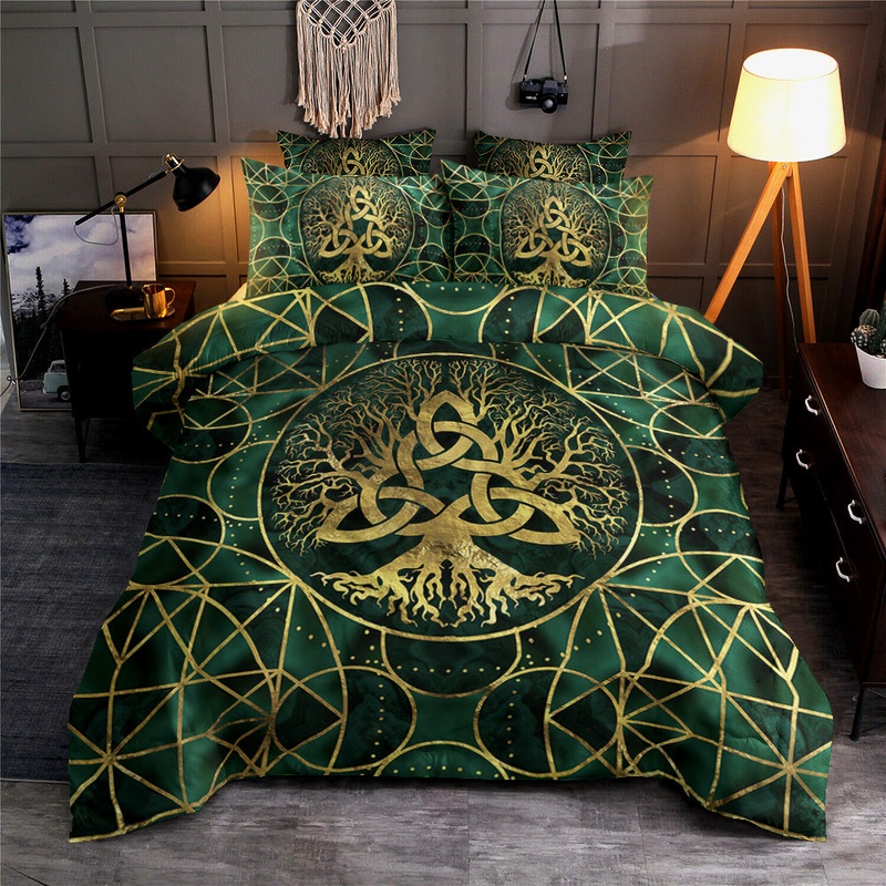 Tree Of Life With Triquetra Malachite CG250990T Bedding Sets