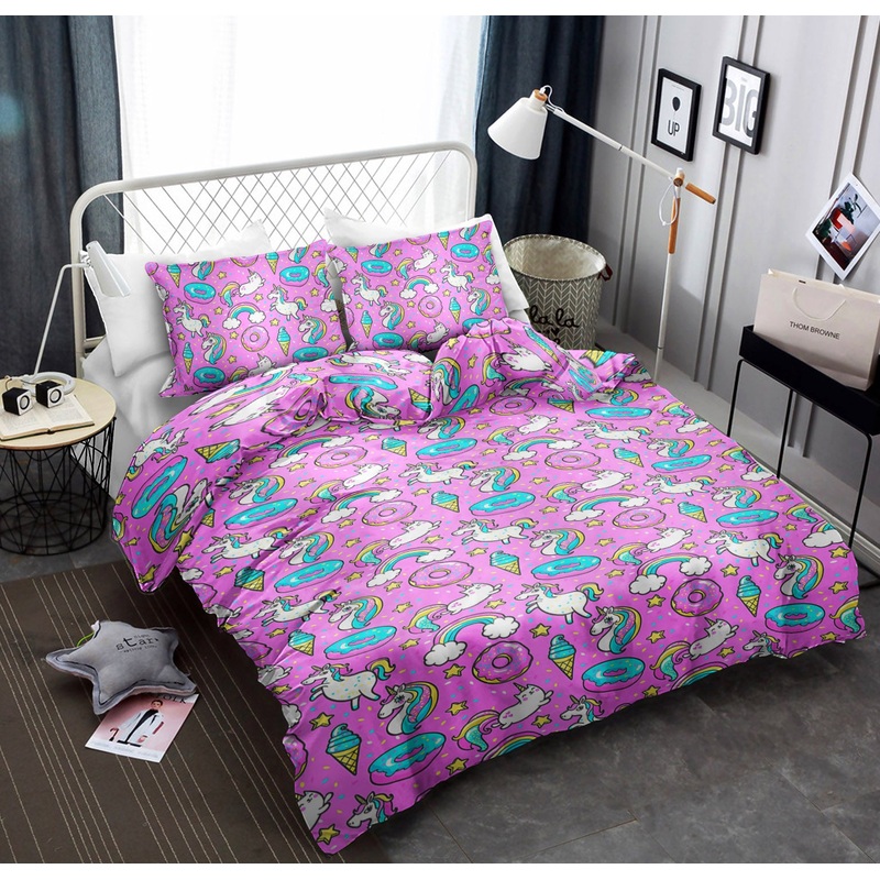Unicorn Pink Purple CLM1810154B Bedding Sets