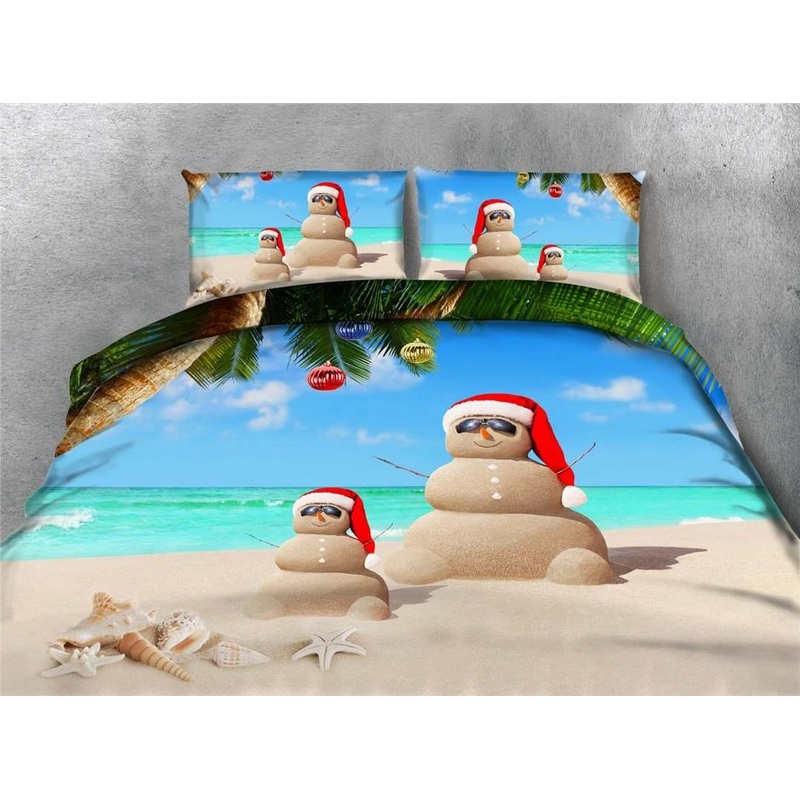 3D Christmas Snowman And Beach CLA05120266B Bedding Sets
