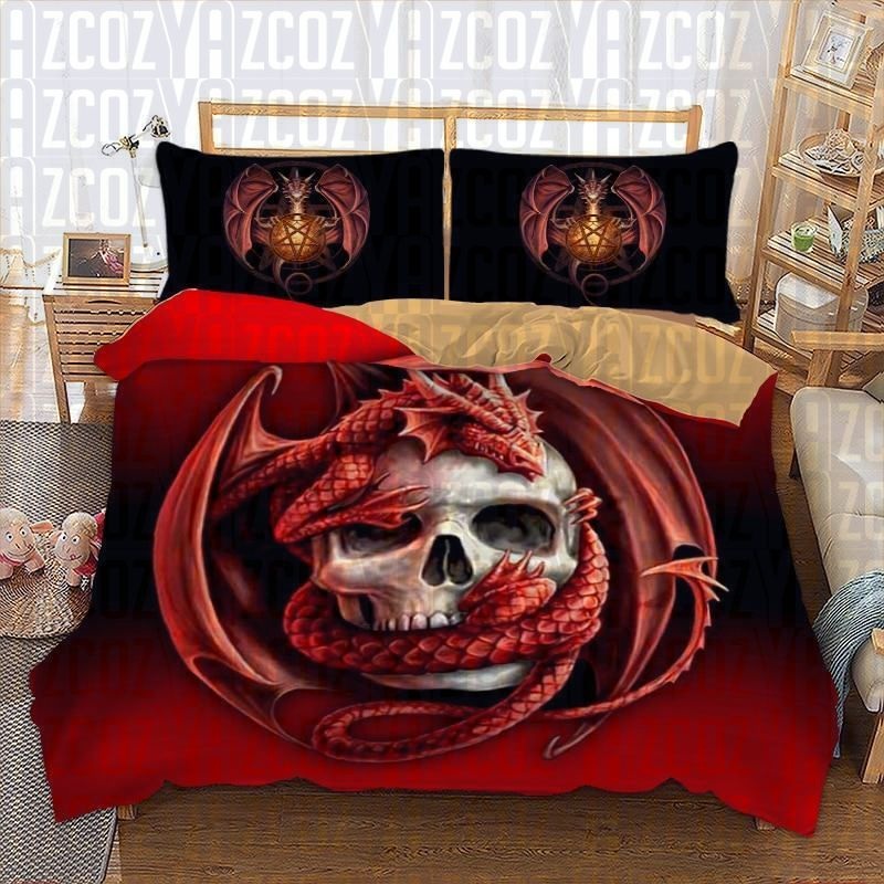 3d Skull And Dragon Red CL21110030MDB Bedding Sets