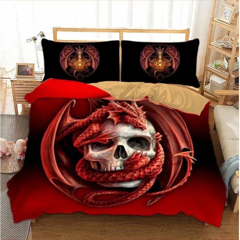 3d Skull And Dragon Red CLA1210035B Bedding Sets