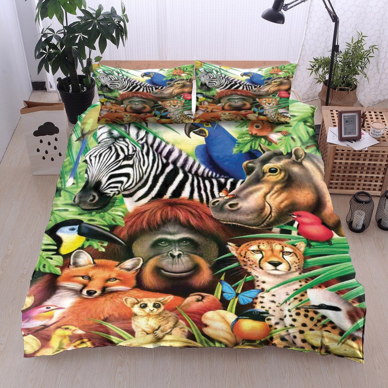 Zebra Fox Orangutan Parrot Hippo Leopard DV19100220B Bedding Sets