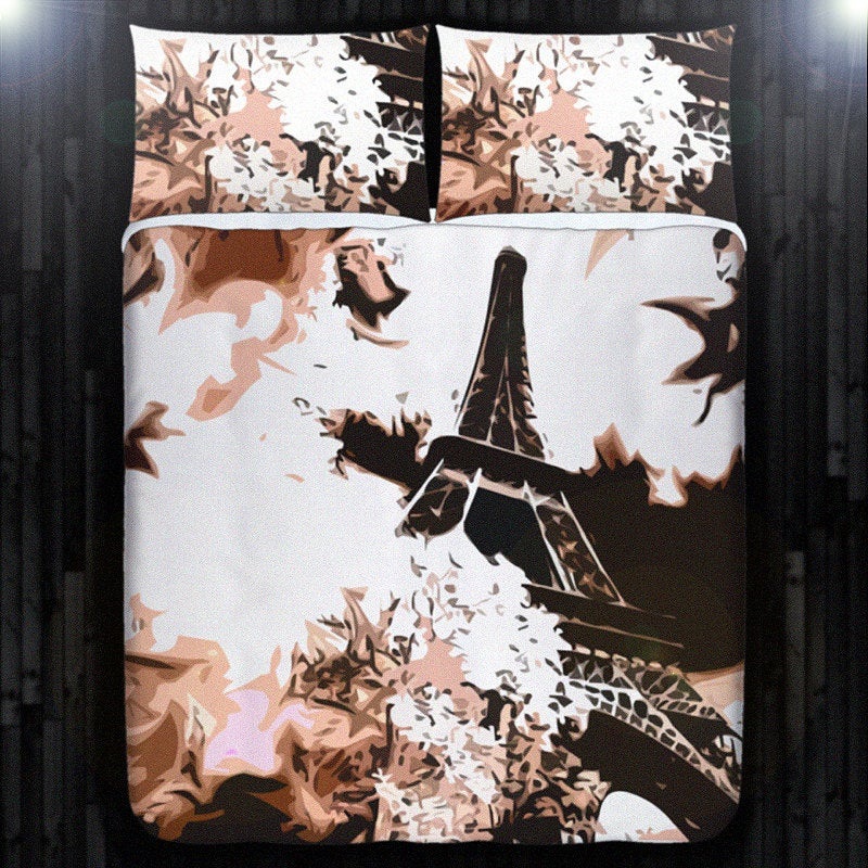 Beige Paris Eiffel Tower CLH101033B Bedding Sets