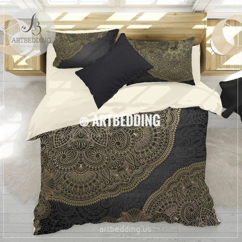 Black And Gold Mandala CLM2510031B Bedding Sets