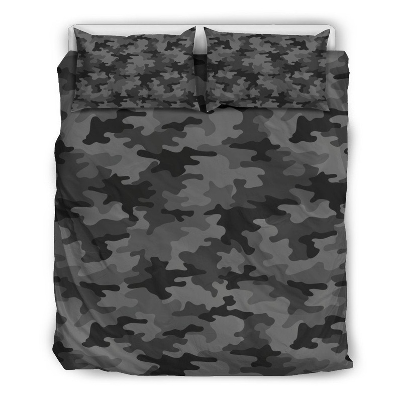 Black And Grey Camouflage CLH2910048B Bedding Sets