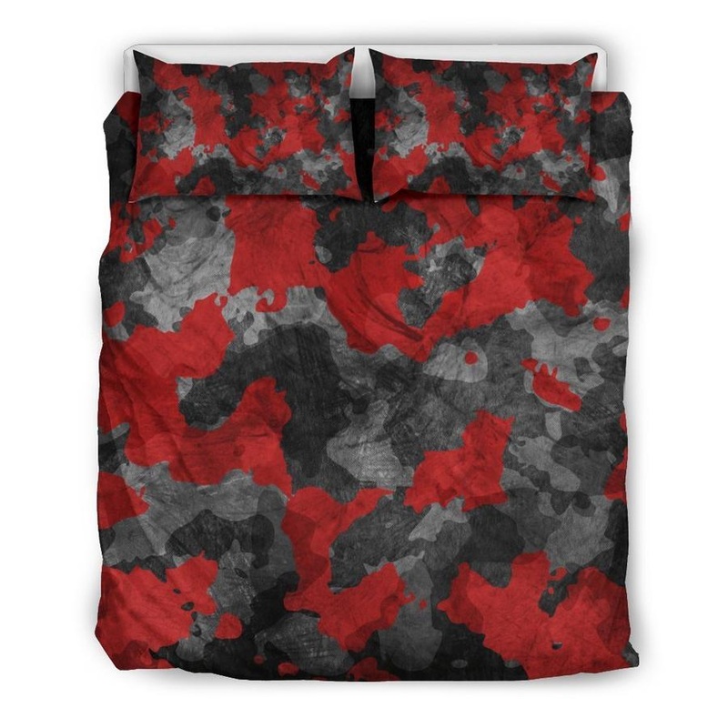 Black And Red Camouflage CLH2910053B Bedding Sets
