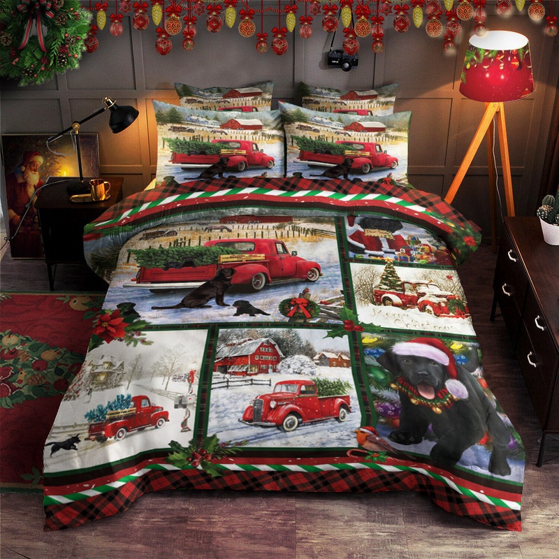 Black Labrador Red Truck Christmas TN2910009T Bedding Sets
