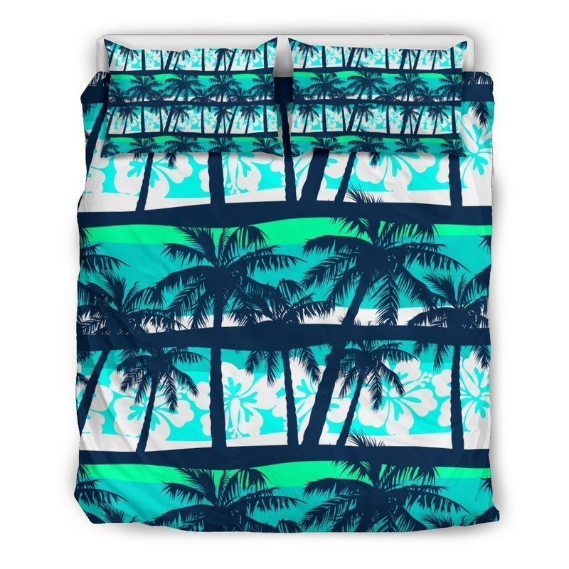 Blue Hibiscus Palm Tree CLH2910119B Bedding Sets