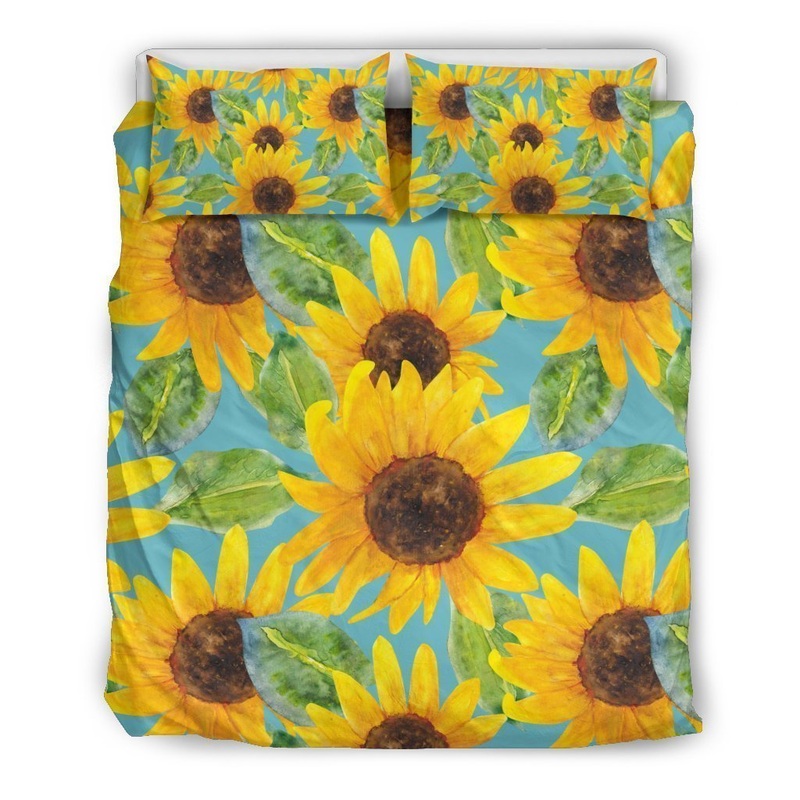 Blue Watercolor Sunflower CL16100158MDB Bedding Sets