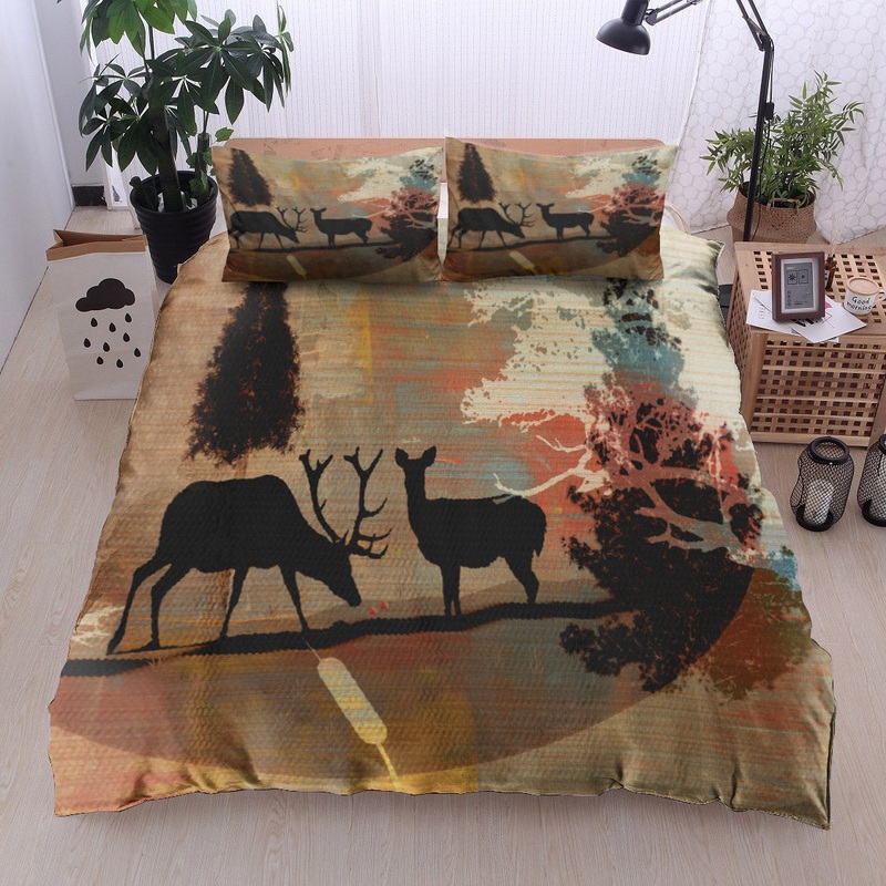Brown Rustic Deer HN31100022B Bedding Sets