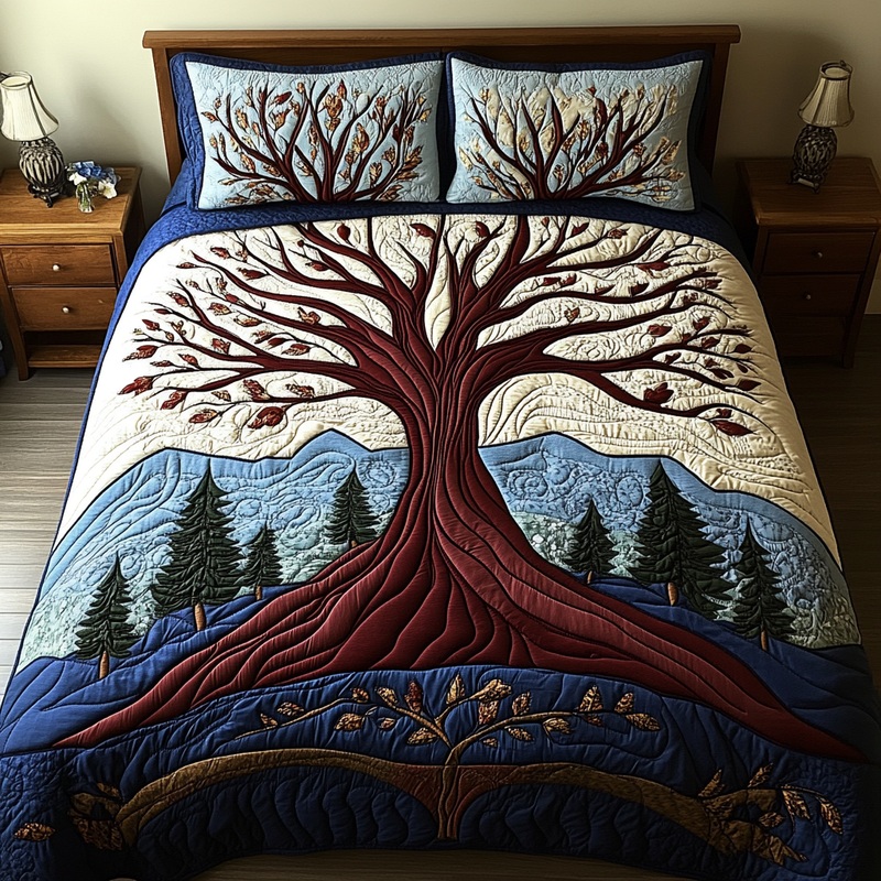 Tree Of Life TAI101224512 Quilt Bedding Set